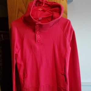 Cowlneck Hoodie with button detail